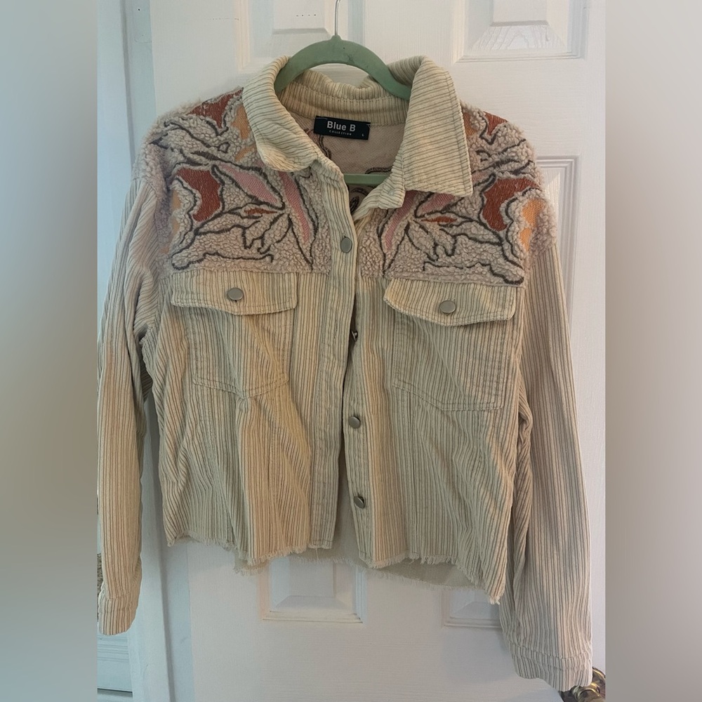 Corduroy embroidered jacket